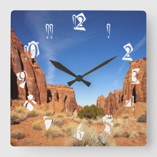 Horloge Carrée Canyon rouge de roche