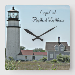 Horloge Carrée Cape Cod Highland Lighthouse Square Wall Clock