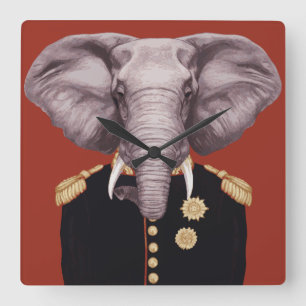 Horloge Carrée Capitaine Elephant