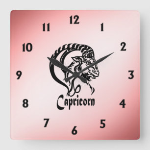 Horloge Carrée Capricorne la Chèvre de Mer Zodiaque