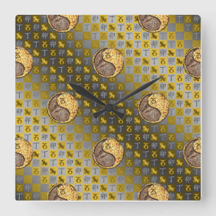 Horloge Carrée Capricorne & Lapin de Feu