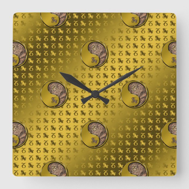 Horloge Carrée Capricorne sur la mer (Recto)