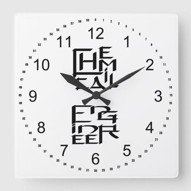 Horloge Carrée Caractère de l'ingénieur chimique (Recto)