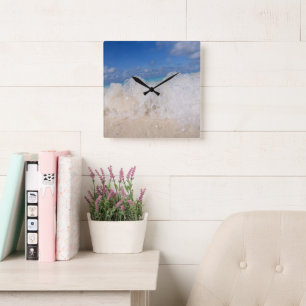 Horloge Carrée Caraïbes Island Wave Love 2