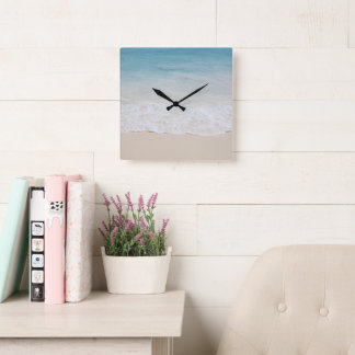 Horloge Carrée Caribbean Ocean Beach Bliss 6