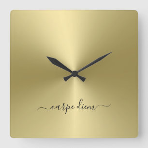 Horloge Carrée Carpe Diem Vanille Style métallique Acrylique