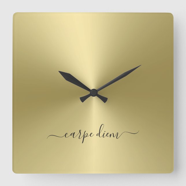 Horloge Carrée Carpe Diem Vanille Style métallique Acrylique (Recto)