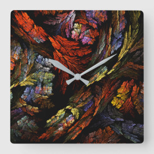 Horloge Carrée Carré d'art Abstrait Color Harmony