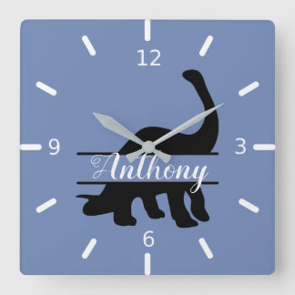 Horloge Carrée Carré Dinosaure personnalisé