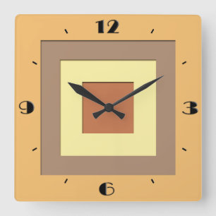Horloge Carrée Carrés en couches du milieu du siècle - neutrales 