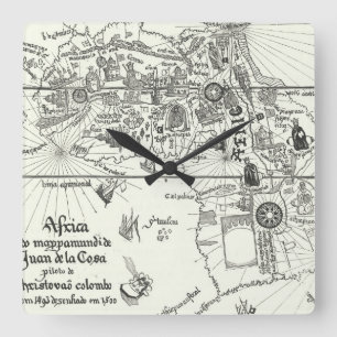 Horloge Carrée Carte de l'Afrique 1500