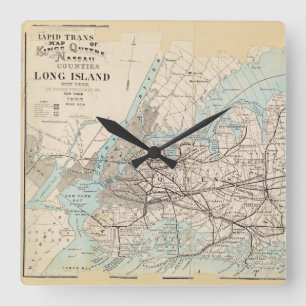 Horloge Carrée Carte des rois, Queens, Long Island
