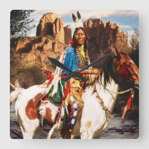 Horloge Carrée Carte indienne 1A