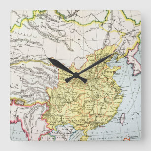 Horloge Carrée CARTE : La CHINE, 1910