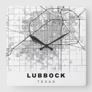 Horloge Carrée Carte Lubbock