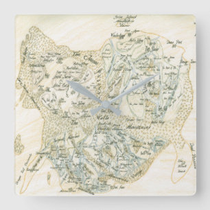 Horloge Carrée Carte marquée de Trino