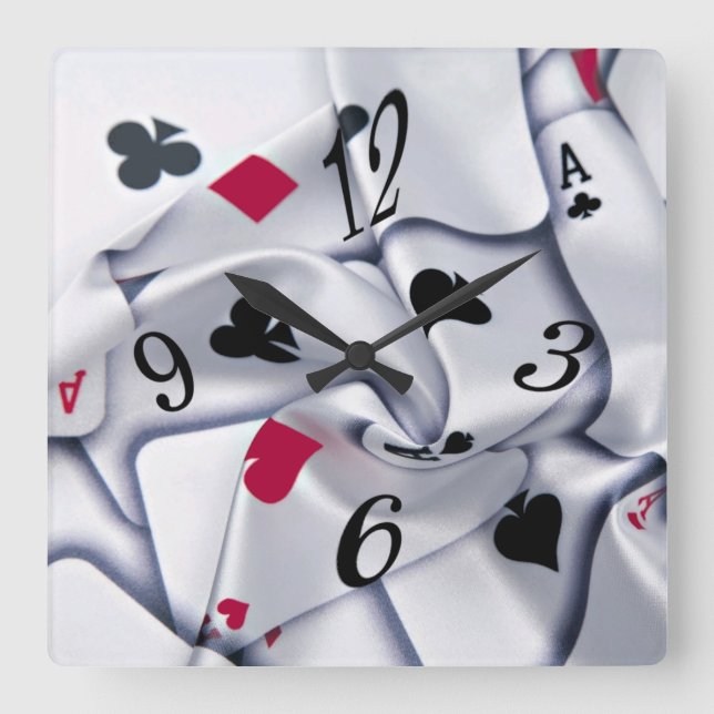 Horloge Carrée Cartes de jeu (Recto)