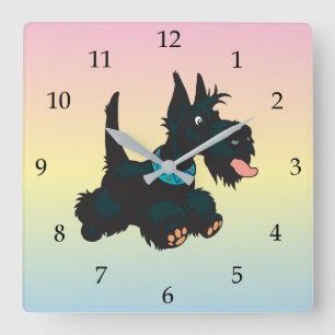 Horloge Carrée Cartoon scottish terround clock