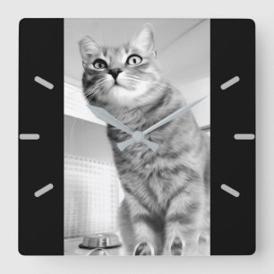 Horloge Carrée Cat