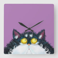 Cat eyes looking large clock