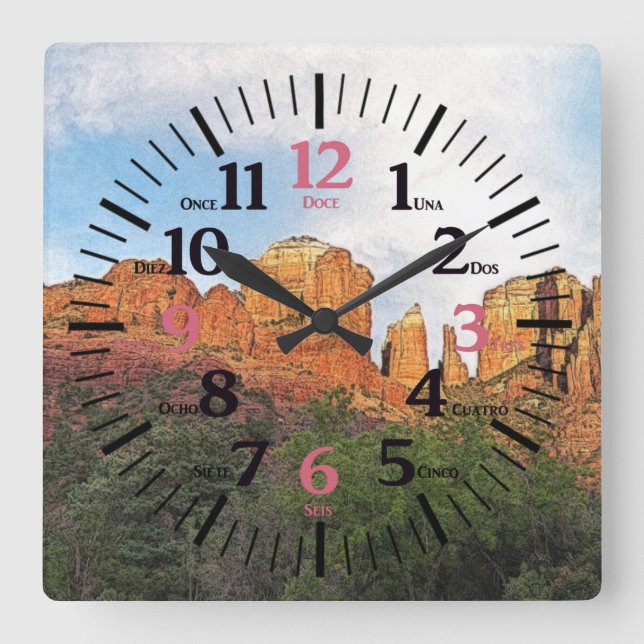 Horloge Carrée Cathédrale Rock Sedona Arizona en Espagne/Angleter (Recto)