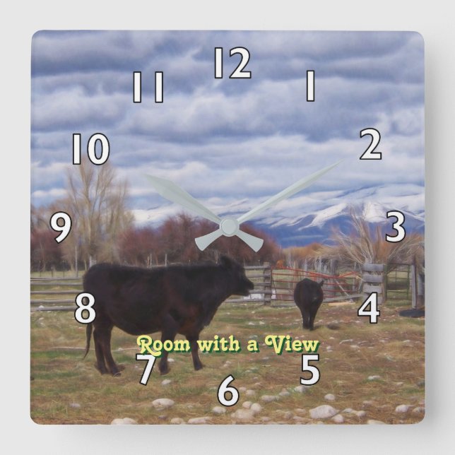 Horloge Carrée Cattle (Recto)