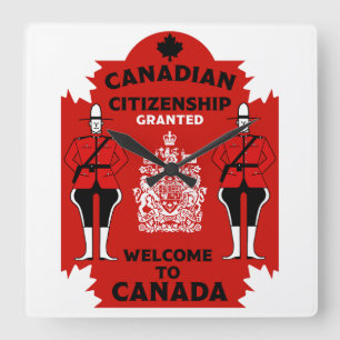 Horloge Carrée Célébration de la citoyenneté canadienne