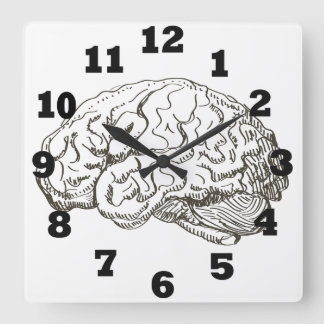 Horloge Carrée Cerveau