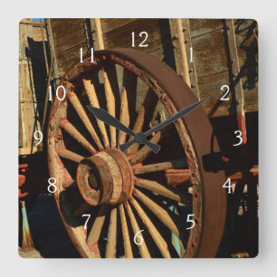 Horloge Carrée Chariot antique de train de mulet