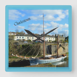 Horloge Carrée Charlestown Cornwall Angleterre Poldark Emplacemen
