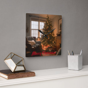Horloge Carrée Charme de Yuletide