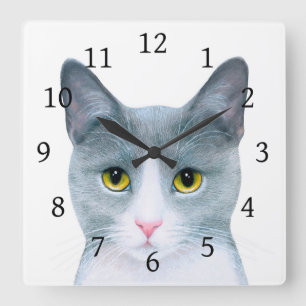 Horloge Carrée Chat 611