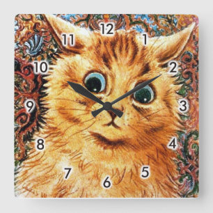 Horloge Carrée Chat, Louis Wain