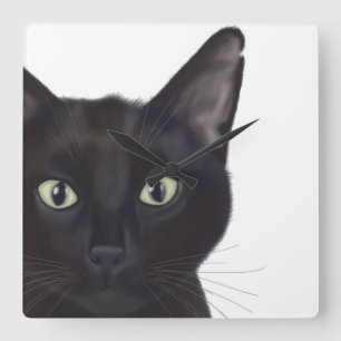 Horloge Carrée Chat, Portrait de Gus