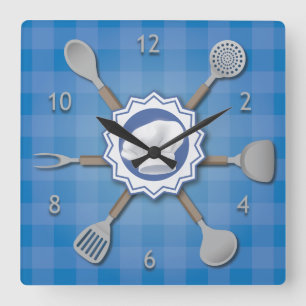 Horloge Carrée Chef Time Square Wall Clock