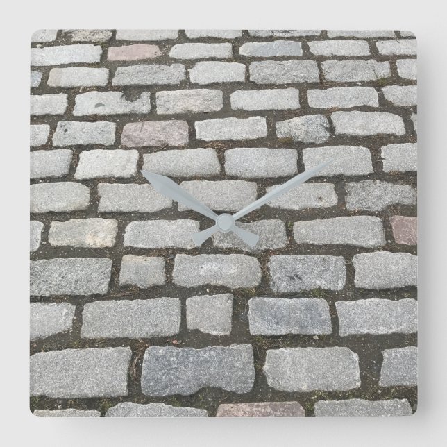 Horloge Carrée Chemin de pierre Gris Cobblestone Street Sidewalk (Recto)