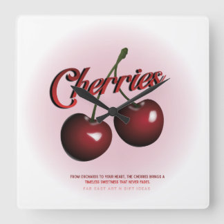 Horloge Carrée Cherries Wall Clock 