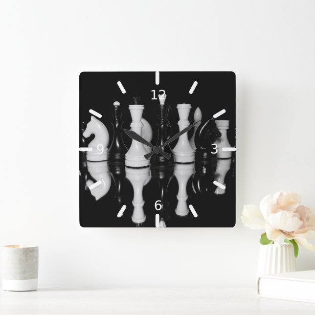 Horloge Carrée Chess (Maison)