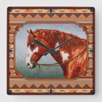 Chestnut Pinto Horse Southwest Indian Design