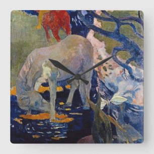 Horloge Carrée Cheval Blanc par Paul Gauguin, Beaux-Arts Anciens