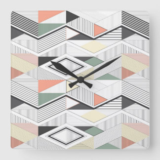 Horloge Carrée Chevron africain vector