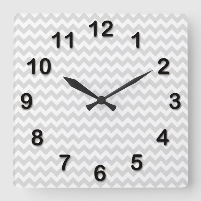 Horloge Carrée Chevron Zig-Zag (Recto)