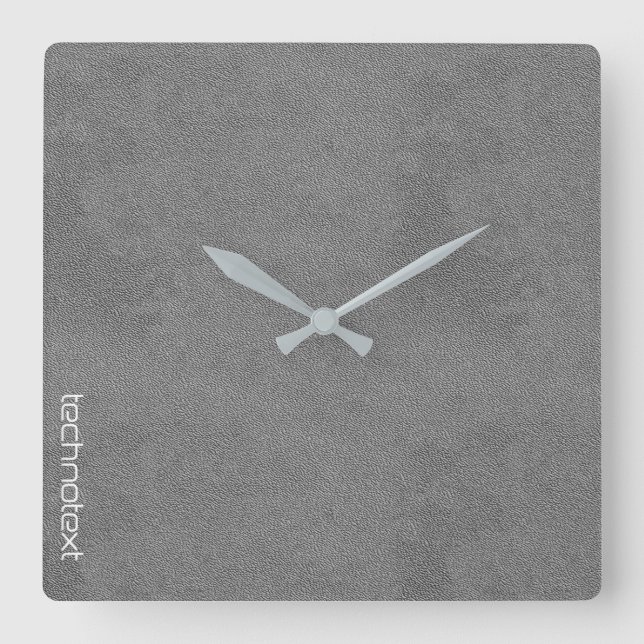 Horloge Carrée Chic cuir gris argent (Recto)