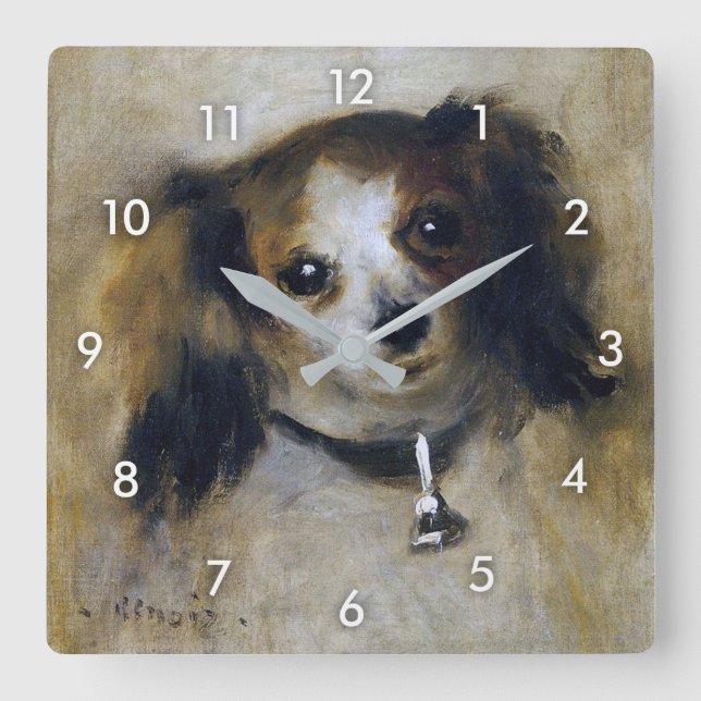 Horloge Carrée Chien coquelicot, Renoir (Recto)