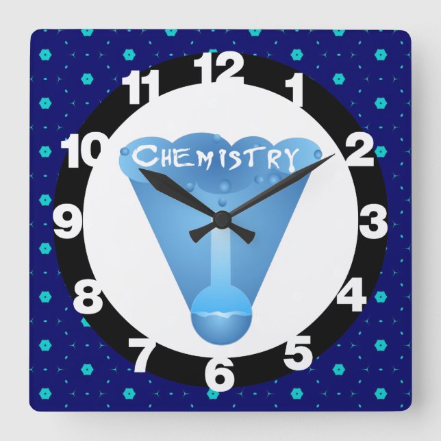 Horloge Carrée Chimie Cloud Baker (Recto)