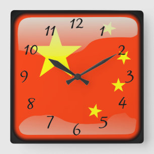 Horloge Carrée Chinois poli