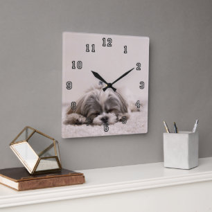 Horloge Carrée Chiot endormi