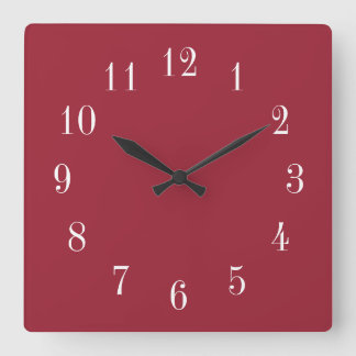 Horloge Carrée Choix de couleur blanc rouge