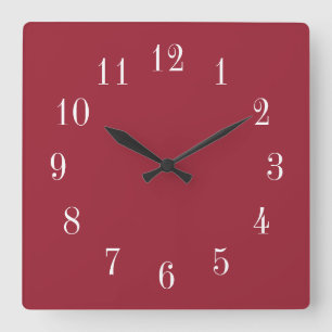 Horloge Carrée Choix de couleur rouge blanc