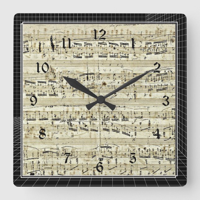 Horloge Carrée Chopin - Polonaise (Recto)